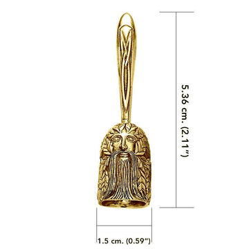 The Green Man Hand Bell in 14 Karat Yellow Gold GPD6187 - Jewelry